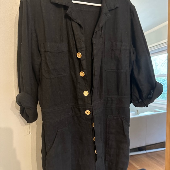 MATE the Label Ebony Button-Front Jumpsuit - Picture 3 of 3